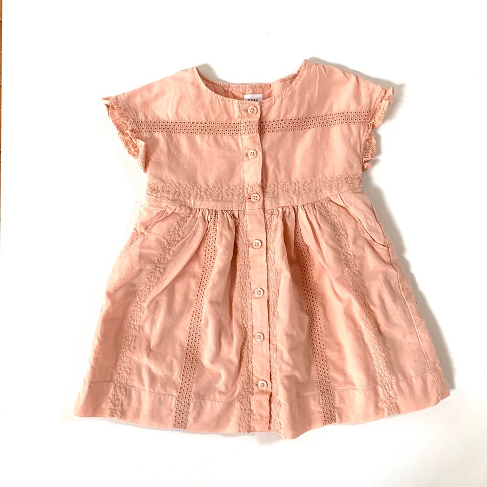 GAP Baby Girl Peach Eyelet Dress